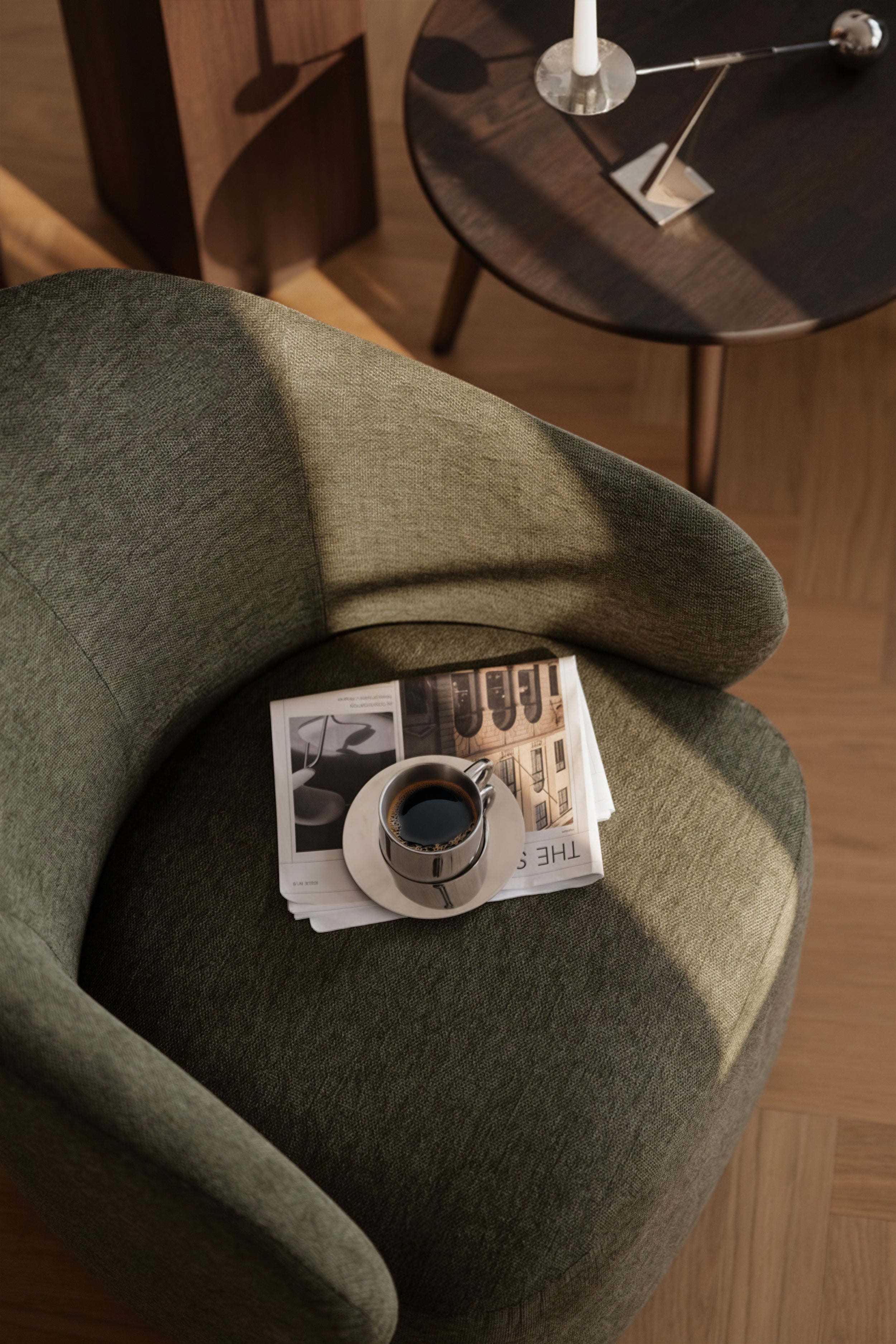Chapeltown Swivel Lounge Chair – Green – 3