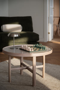 Marsden Round Coffee Table Ø60 cm – Beige Ceramic / Whitewash Oak – 5
