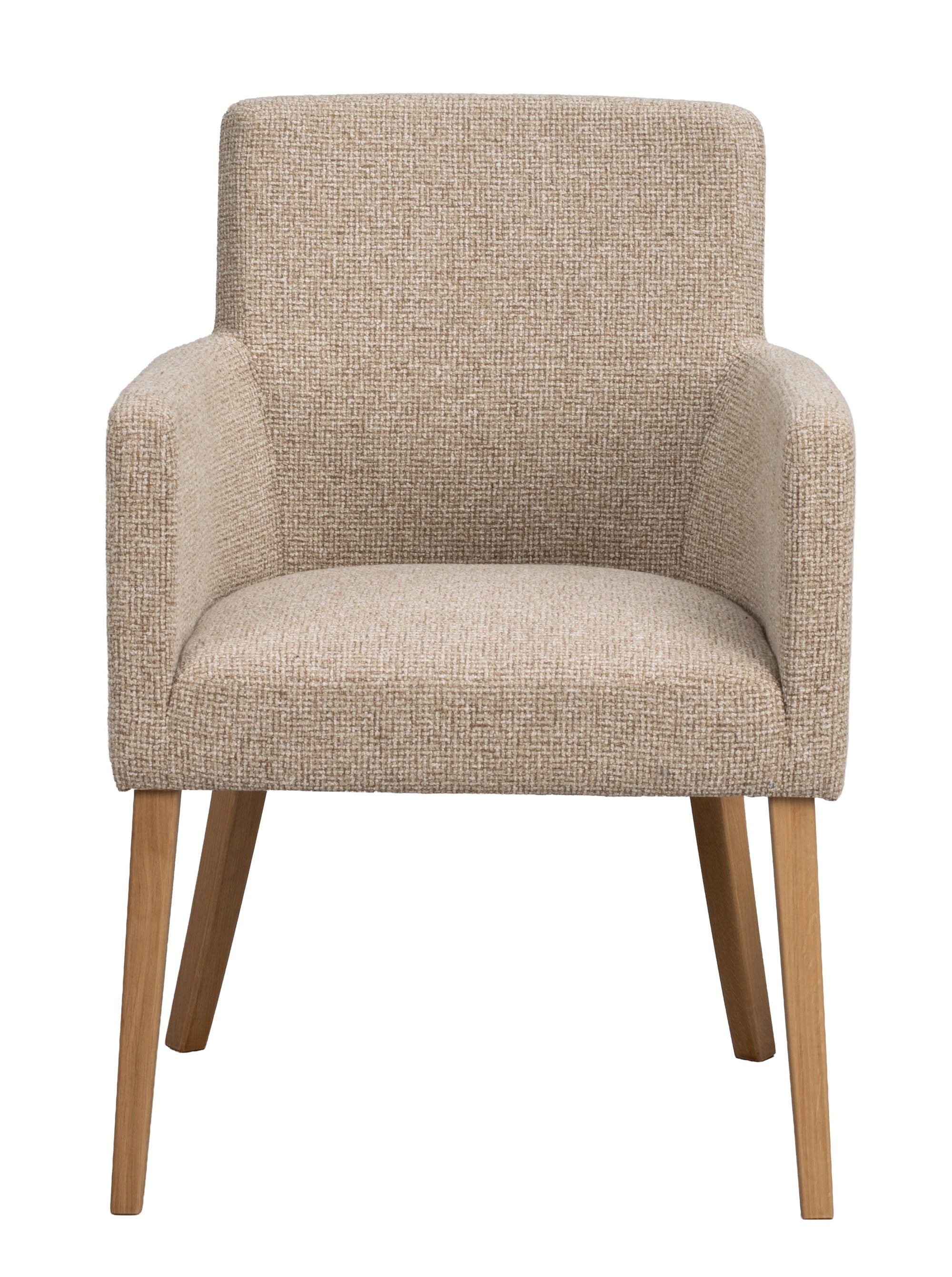 Hudson Dining Armchair (Set of 2) – Medium Beige / Oak – 1