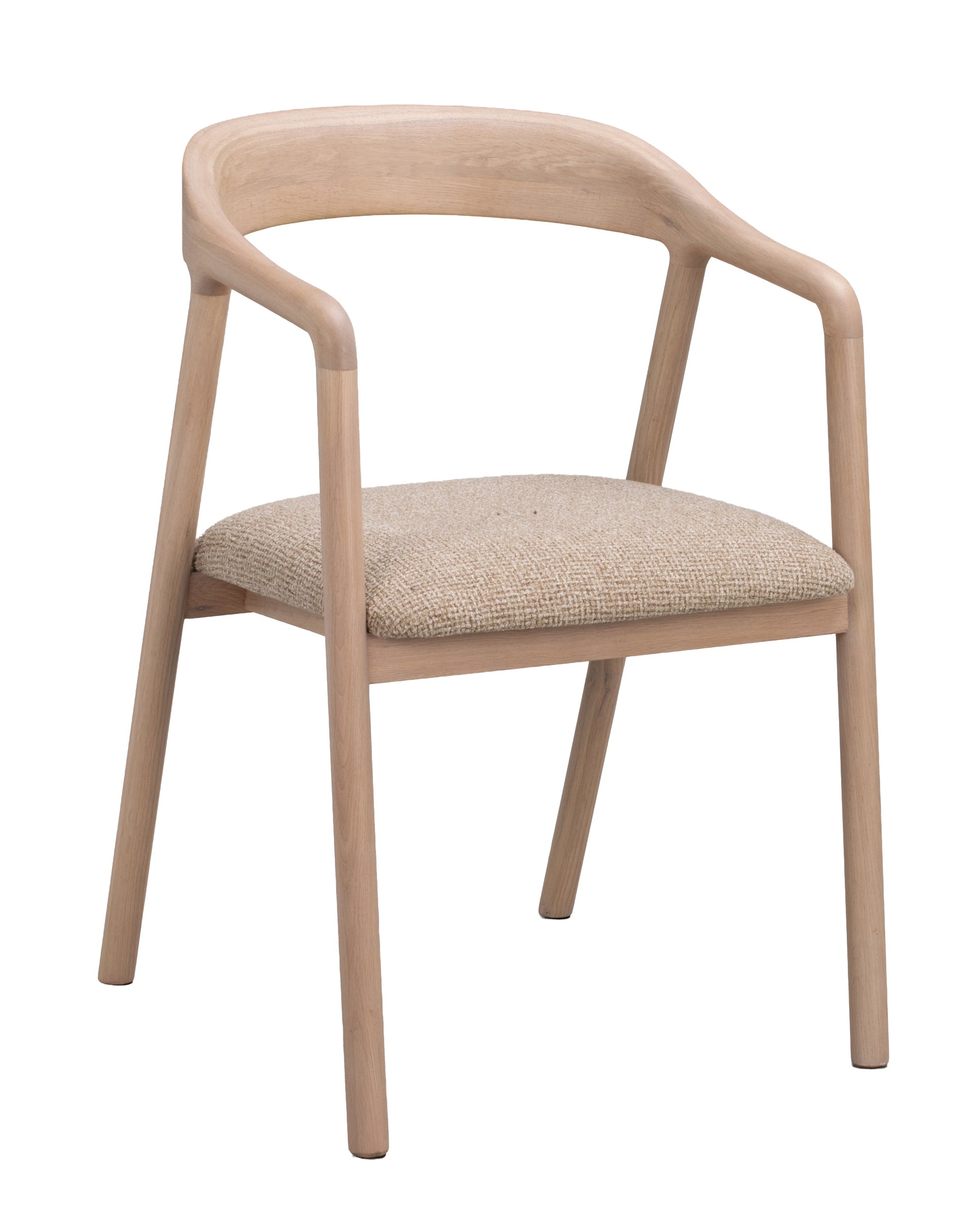 Dillon Dining Armchair (Set of 2) – Whitewash Oak / Beige – 1