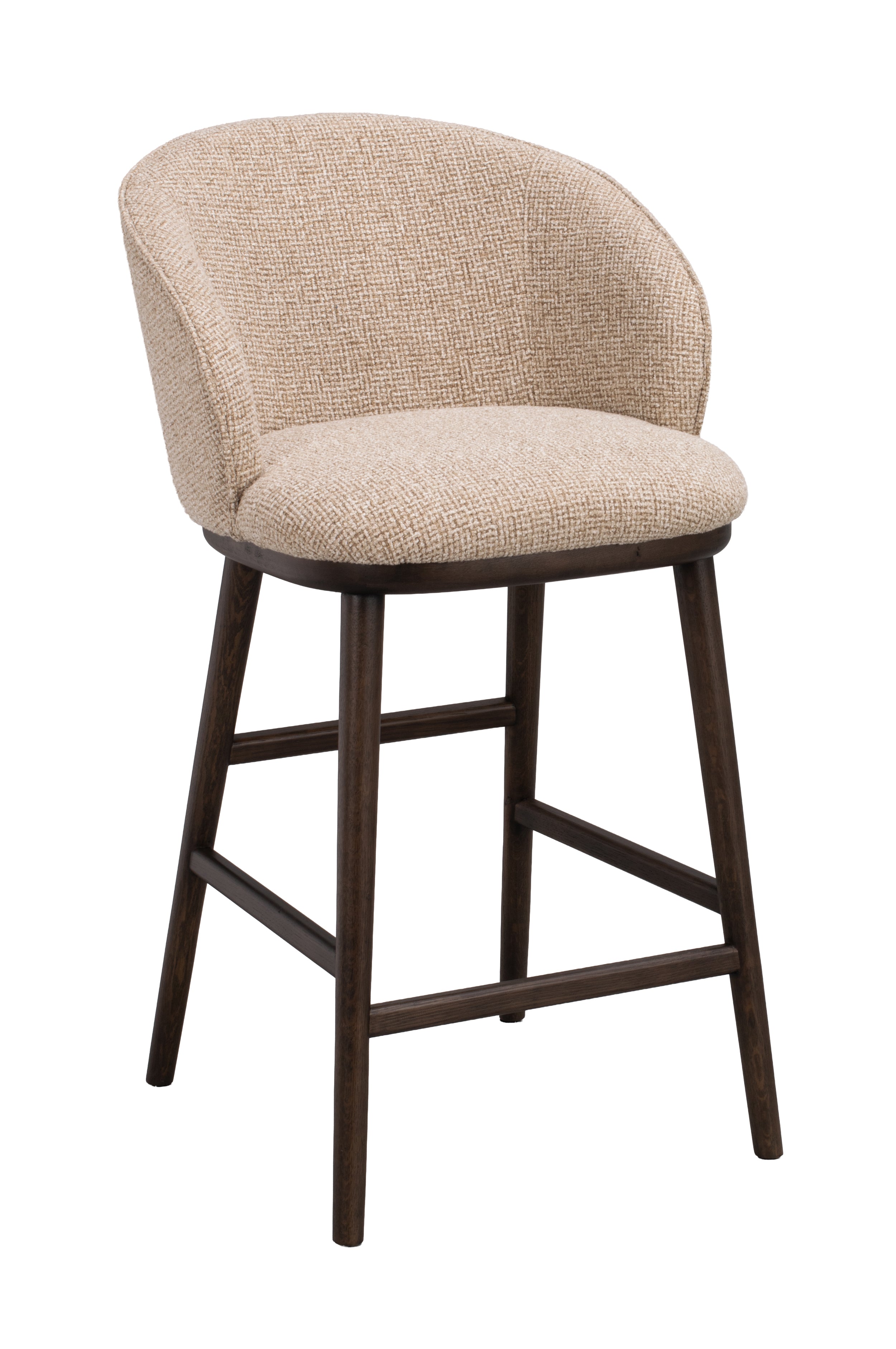 Judson Bar Stool (Set of 2) – Medium Beige / Brown Oak – 2