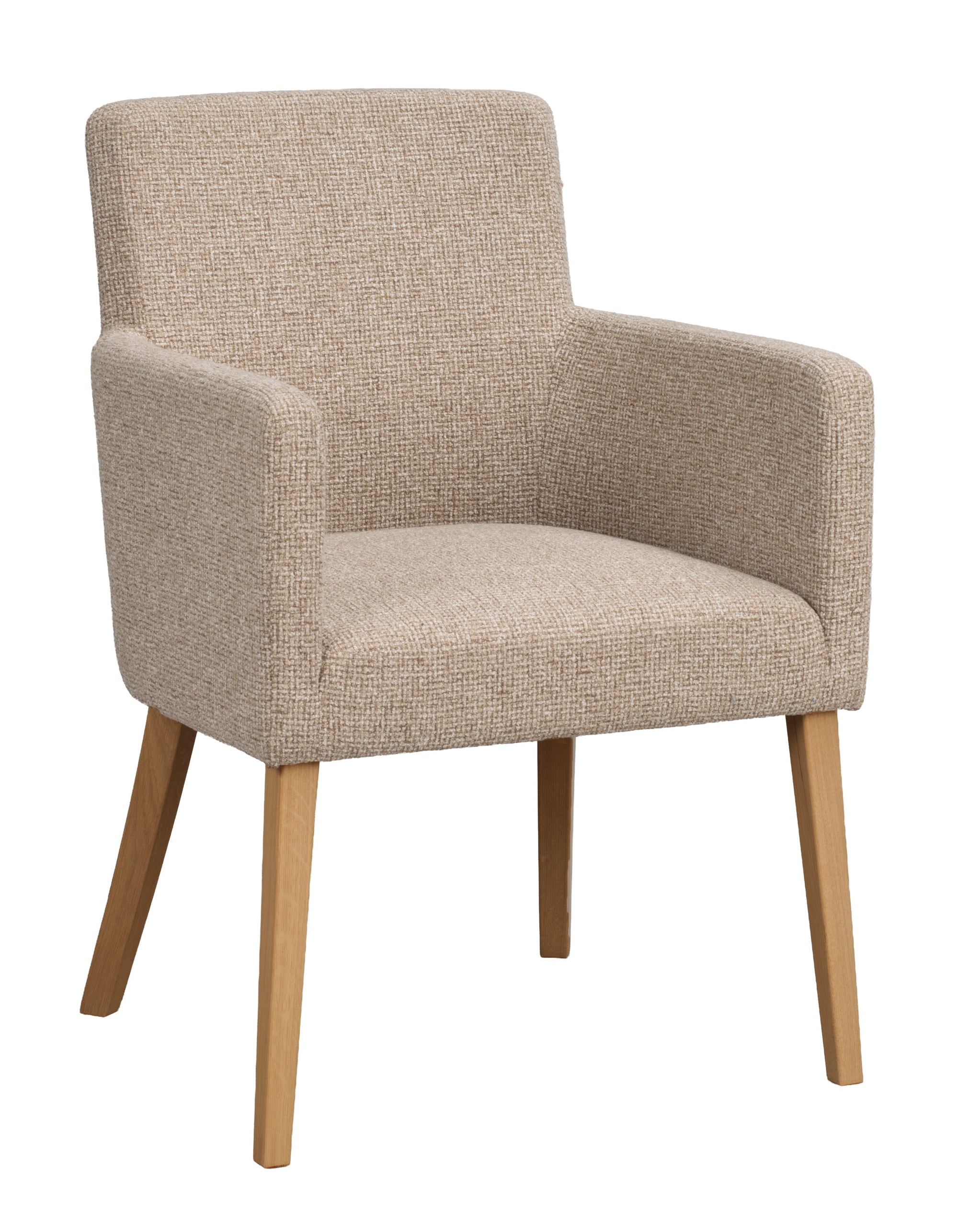 Hudson Dining Armchair (Set of 2) – Medium Beige / Oak – 2