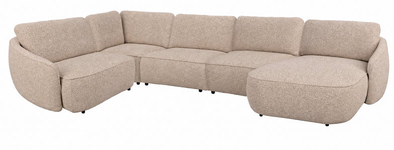 Norris Corner Sofa 2+4-Seater with Right Chaise – Light Beige – Default Title – 1