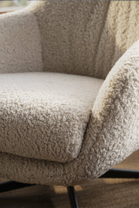 Kersey Swivel Lounge Chair with Footstool – Beige / Dark Brown – Default Title – 3