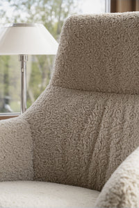 Kersey Swivel Lounge Chair with Footstool – Beige / Dark Brown – Default Title – 4