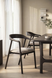 Dillon Dining Armchair (Set of 2) – Brown Oak / Beige – 2