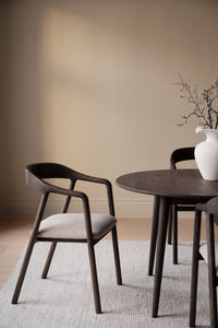 Dillon Dining Armchair (Set of 2) – Brown Oak / Beige – 5