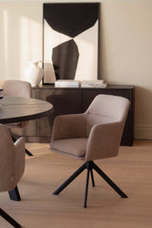 Gladstone Swivel Dining Armchair (Set of 2) – Medium Beige – 2