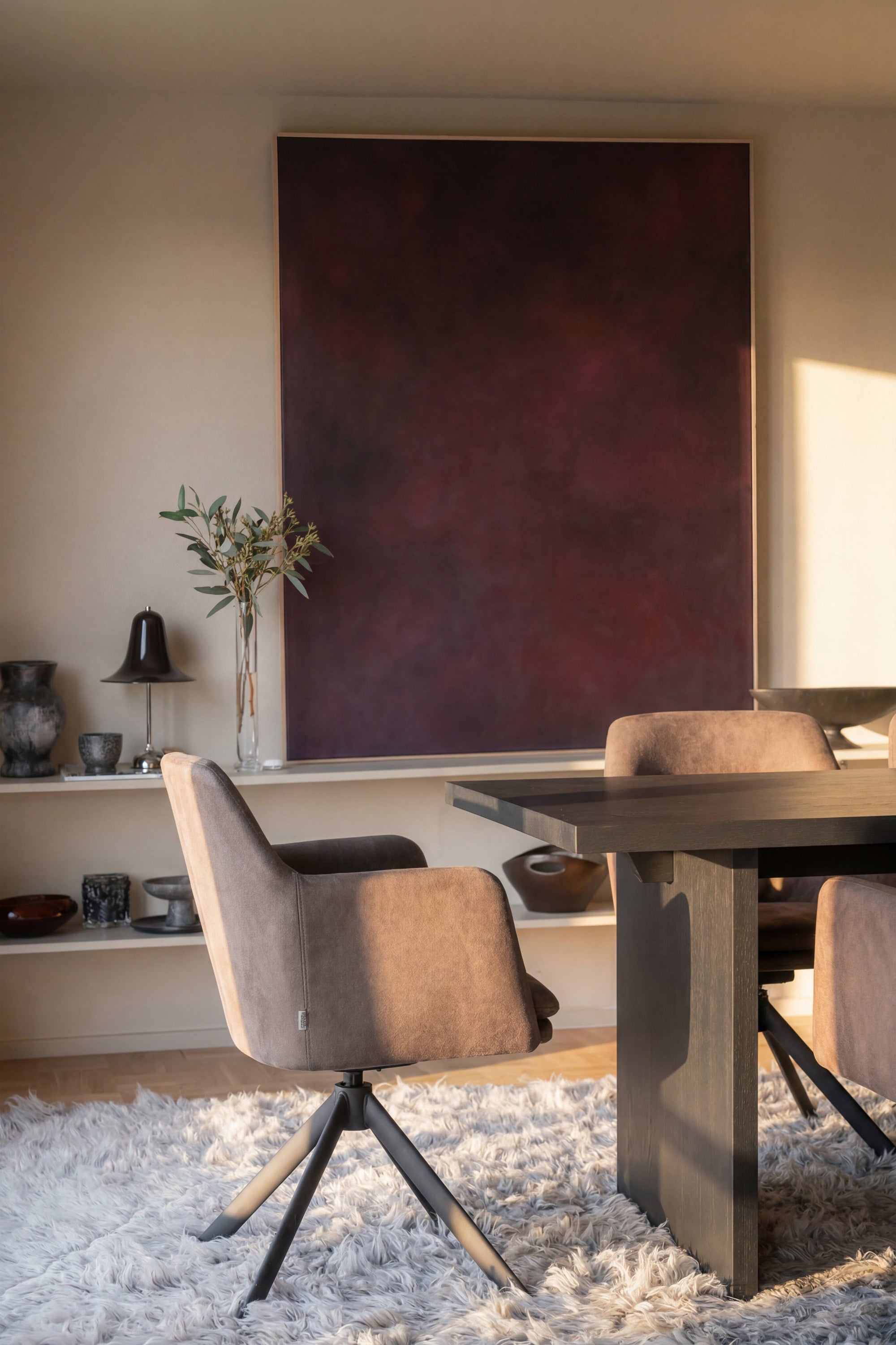 Gladstone Swivel Dining Armchair (Set of 2) – Dark Brown Leather-Textile – 4