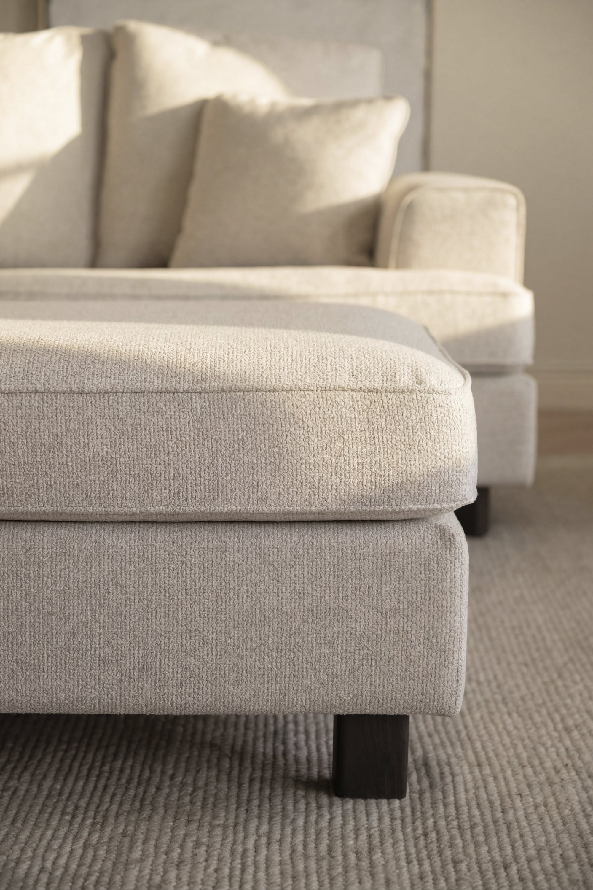 Hartsville Footstool – Light Beige / Brown Oak – 3
