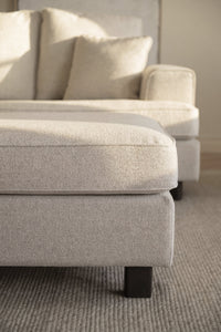 Hartsville Footstool – Light Beige / Brown Oak – 3