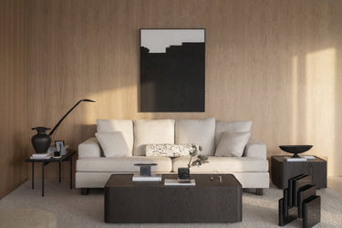 Hartsville 3-Seater Sofa – Light Beige / Brown Oak – 3