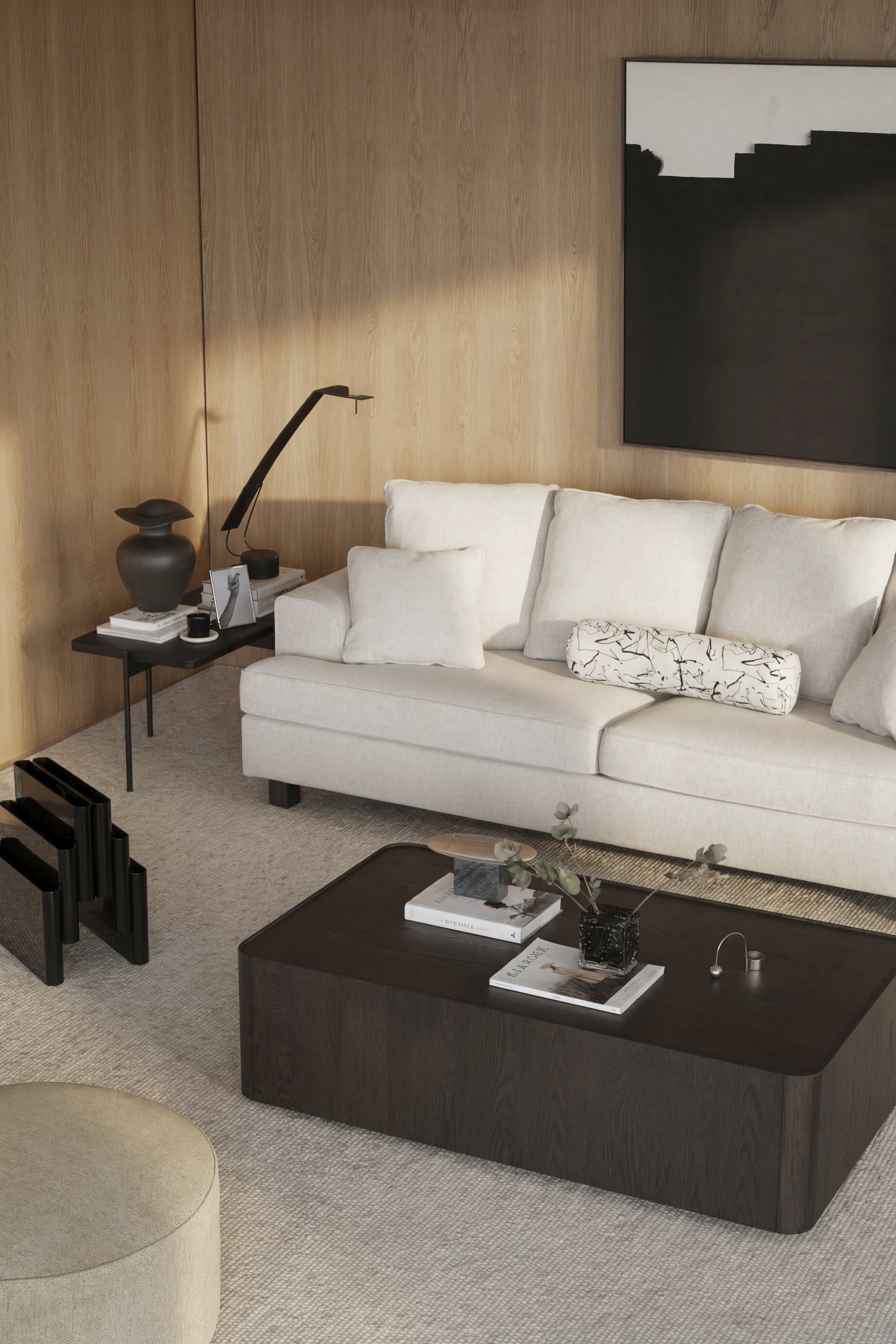 Hartsville 3-Seater Sofa – Light Beige / Brown Oak – 2