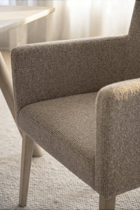 Hudson Dining Armchair (Set of 2) – Medium Beige / Whitewash Oak – 5