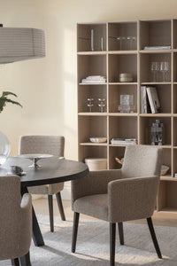 Hudson Dining Armchair (Set of 2) – Medium Beige / Brown Oak – 2