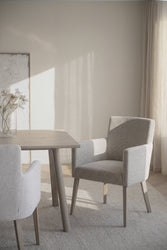 Hudson Dining Armchair (Set of 2) – Light Beige / Whitewash Oak – 2