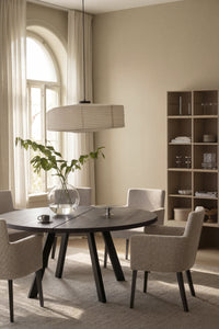 Hudson Dining Armchair (Set of 2) – Medium Beige / Brown Oak – 3