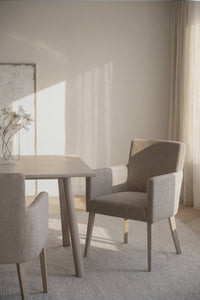 Hudson Dining Armchair (Set of 2) – Medium Beige / Whitewash Oak – 2