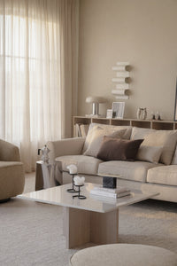 BROOKSVILLE Square Coffee Table 90 CM – White marble & whitewashed oak – 8