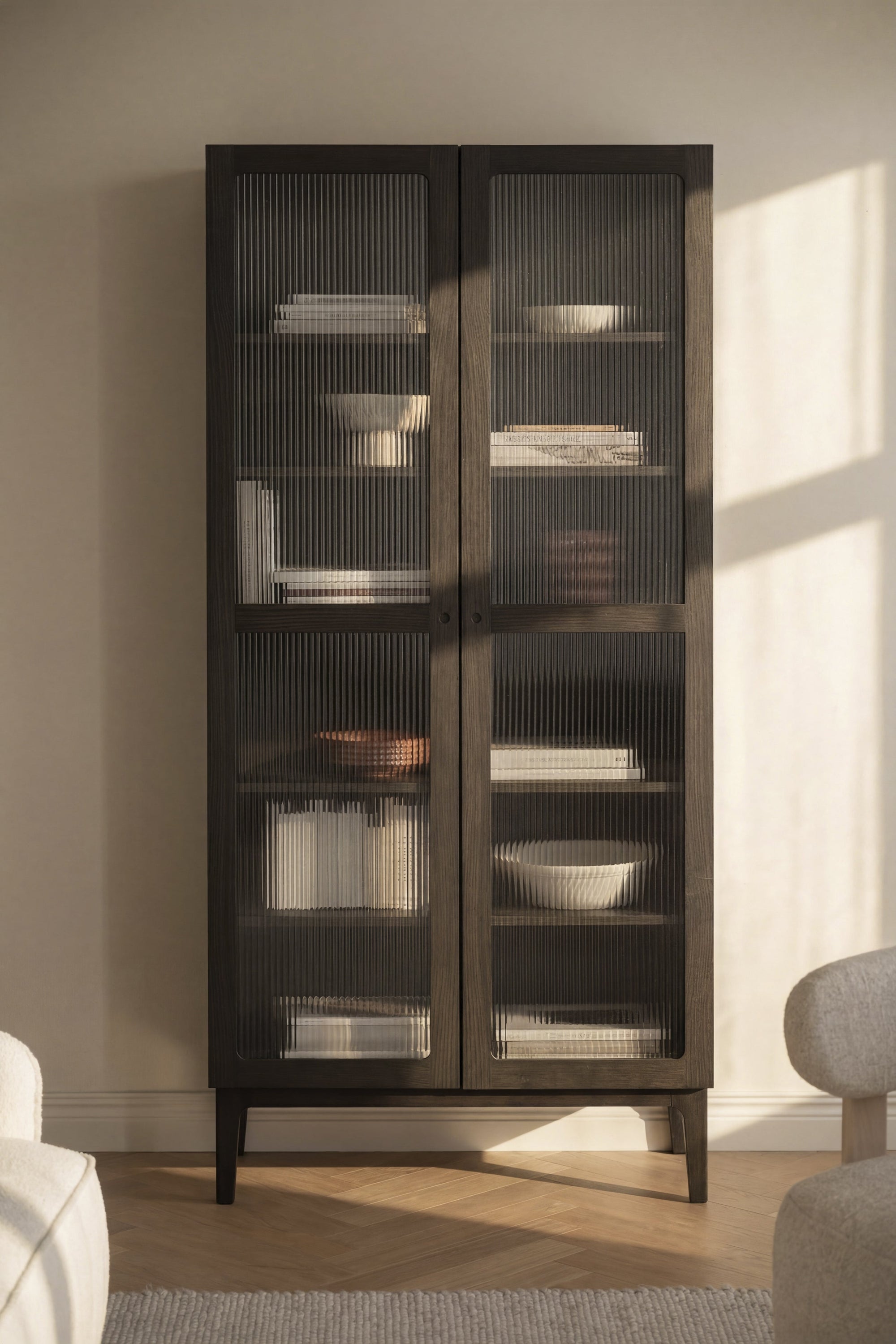 Meadowbrook Display Cabinet 95 x 203 cm – Brown Oak – 2