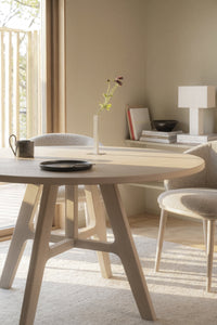 Stockbridge Round Extendable Dining Table 130 cm – Whitewash Oak – 3