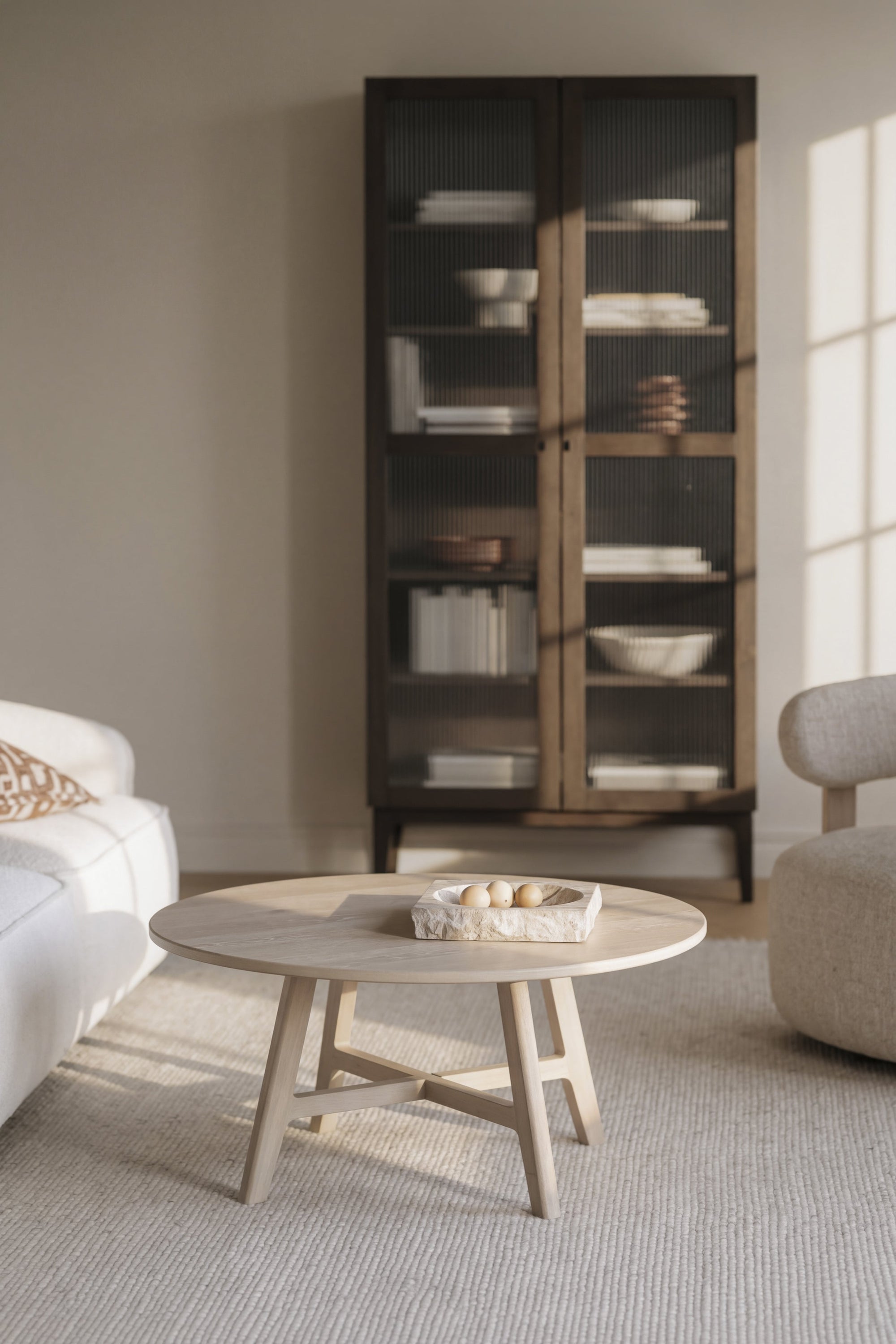 Dumbarton Round Coffee Table Ø90 cm – Whitewash Oak – 2