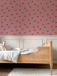 Hearts on pink Wallpaper