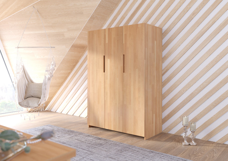 BERGMAN 3-türiger Kleiderschrank - Buche