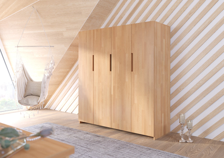 BERGMAN 4-türiger Kleiderschrank aus Buche