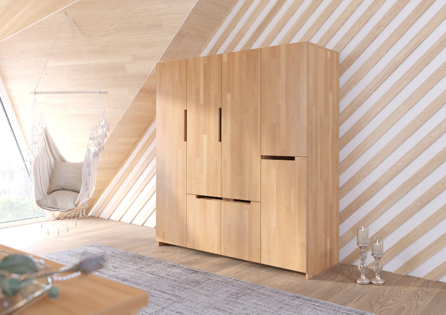 BERGMAN Kleiderschrank 5 Türen - Buche