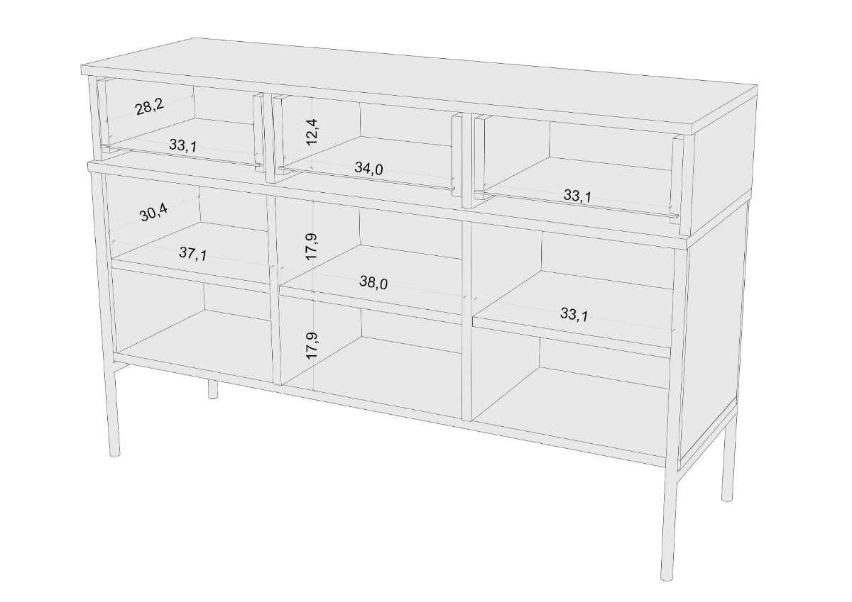 POLKA Marineblaues Sideboard 120CM