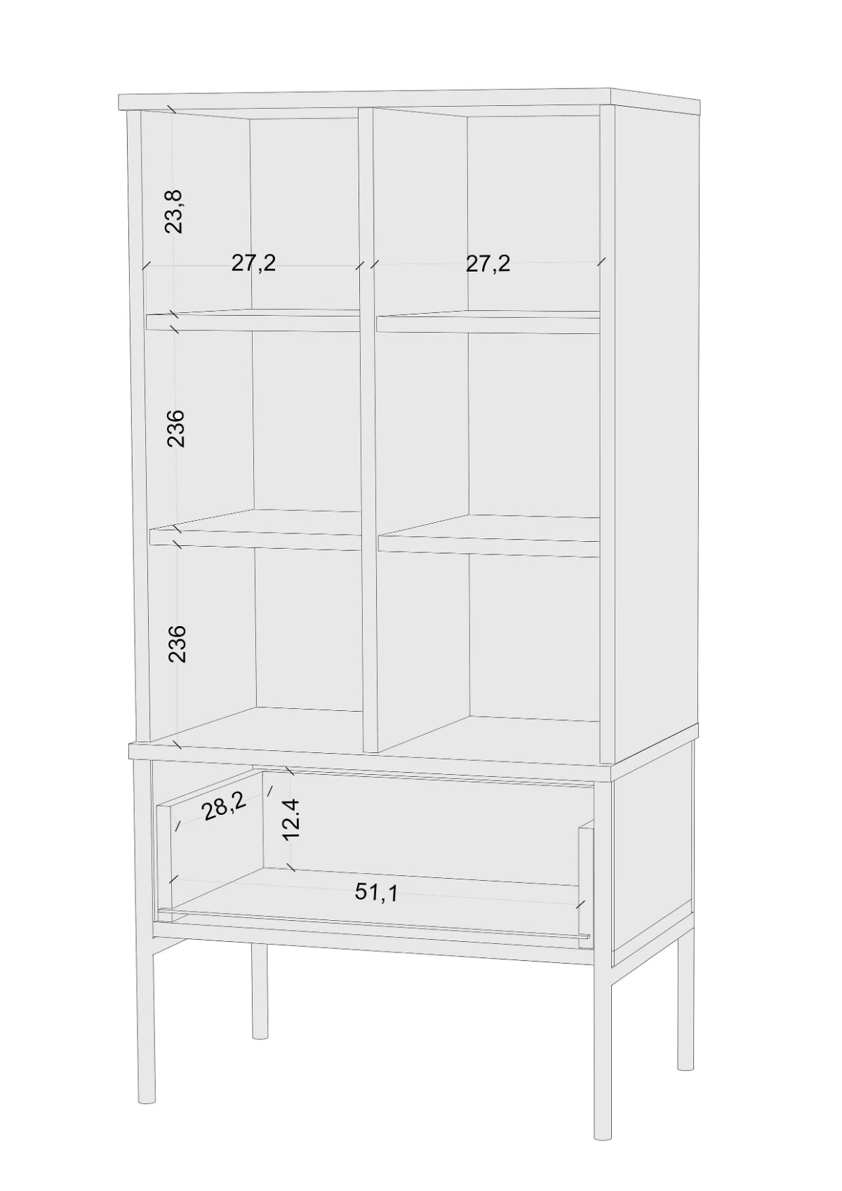 POLKA Navy Highboard