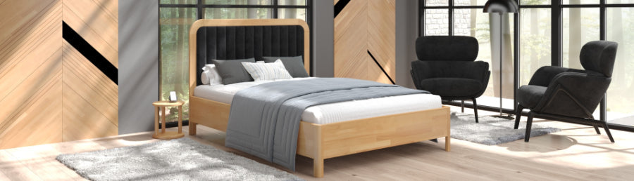 MODENA Wooden Bed - Upholstered