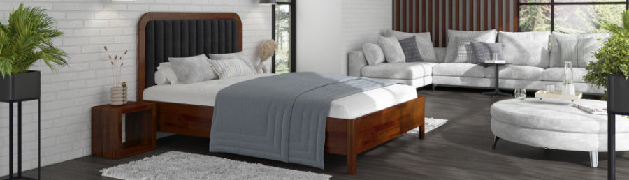 MODENA Wooden Bed - Upholstered