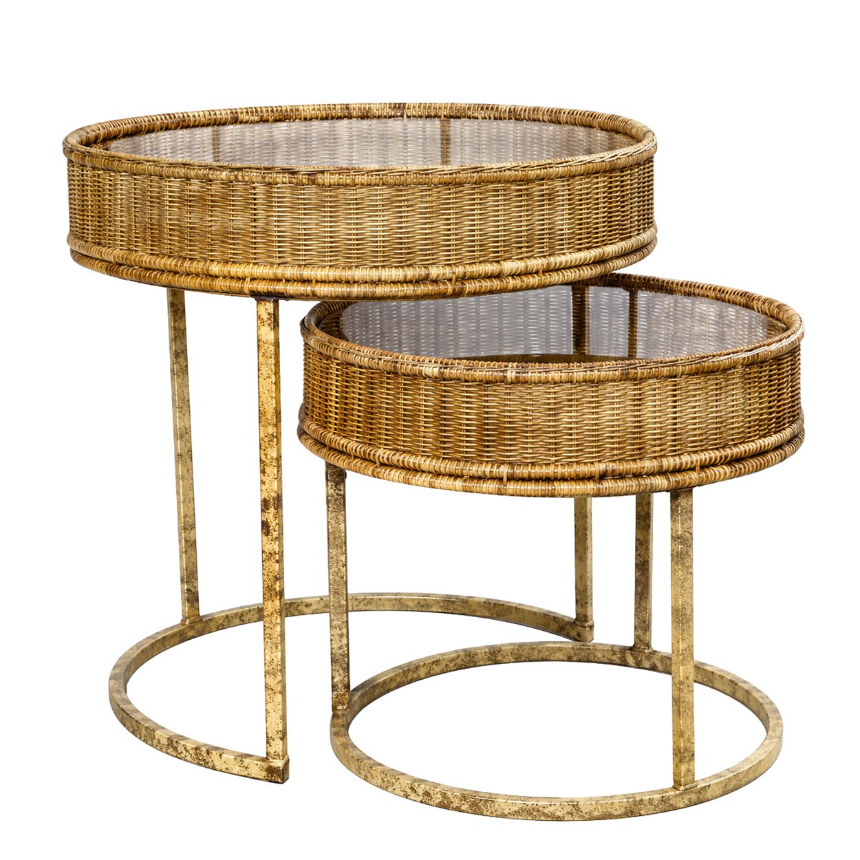 The Lombok Lodge Side Tables - Round - Natural Brown - Set of 2
