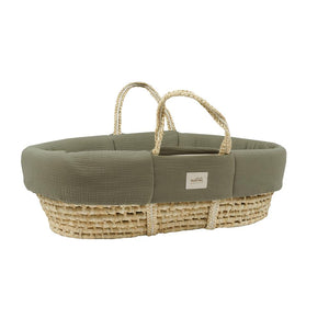 Muslin Padded Moses Basket Cover by Malomi Kids
