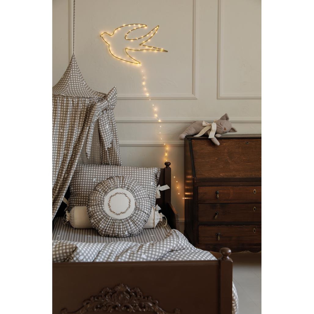 Countryside Check Round Boho Cushion by Malomi Kids