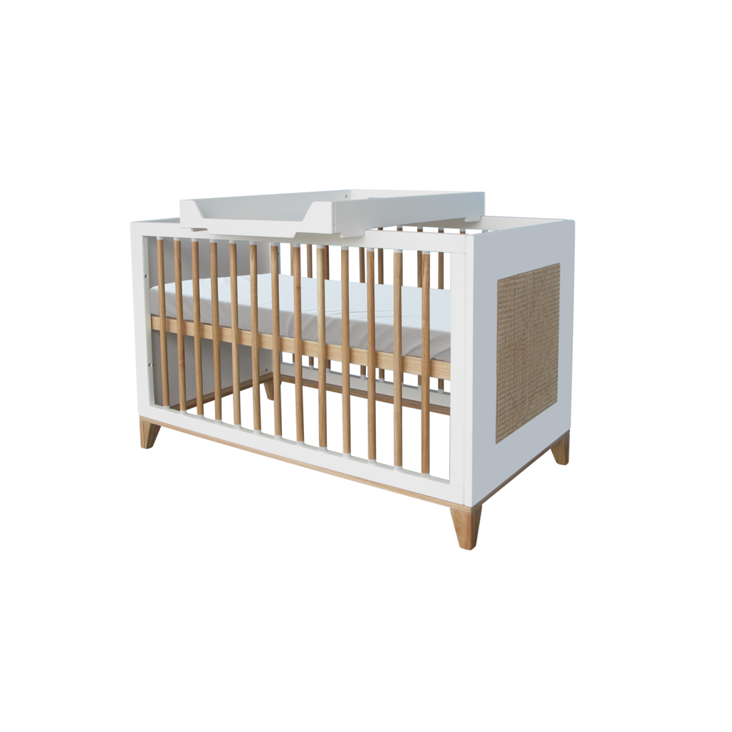 NAMI Neige Evolutive Bed 60 x 120 CM - From Crib to Toddler Bed