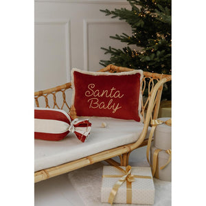 Personalised Velvet Christmas Cushion Carmin Red by Malomi Kids