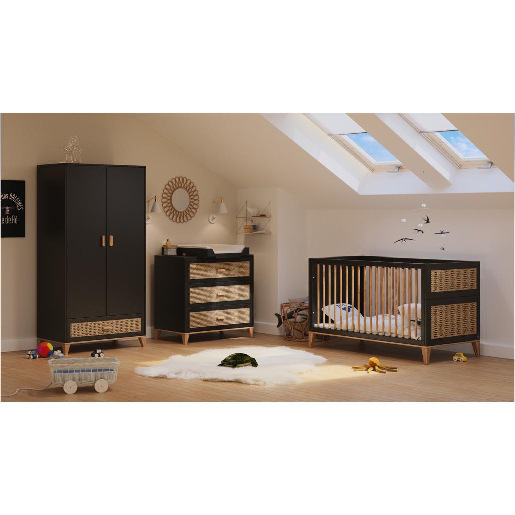 Nami Wardrobe Rattan - Onyx