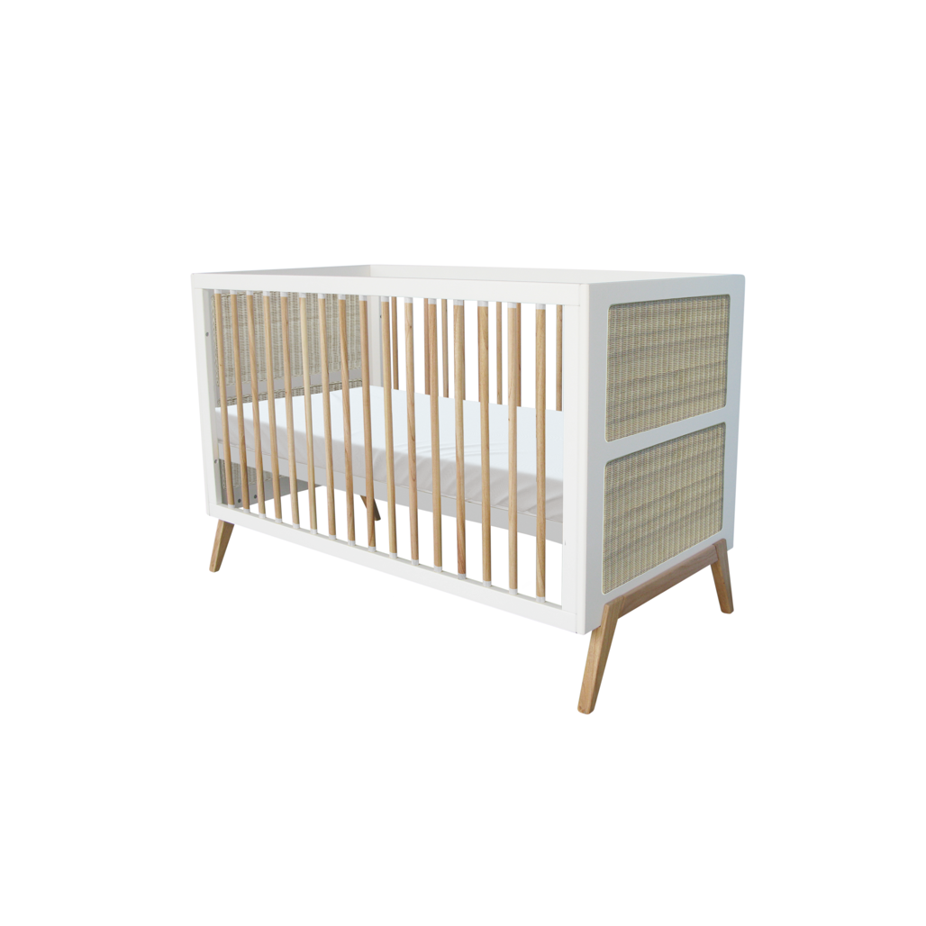 Marelia Multi-Evolutive Bed Rattan 70 x 140 - Neige