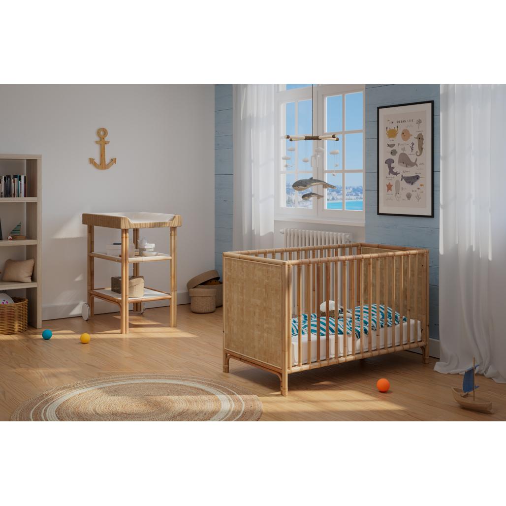 Nemo Evolutive Bed in rattan 60 x 120 - Natural