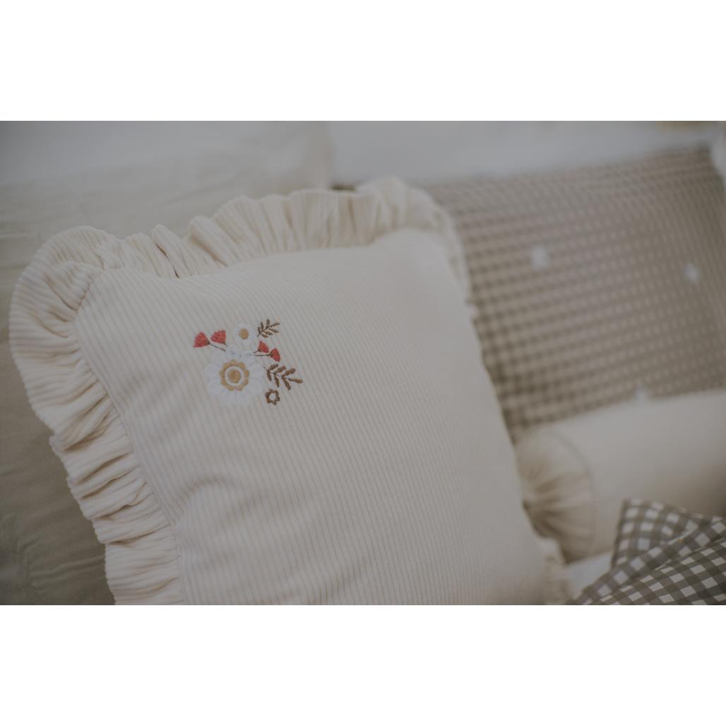 Corduroy Frill Cushion by Malomi Kids