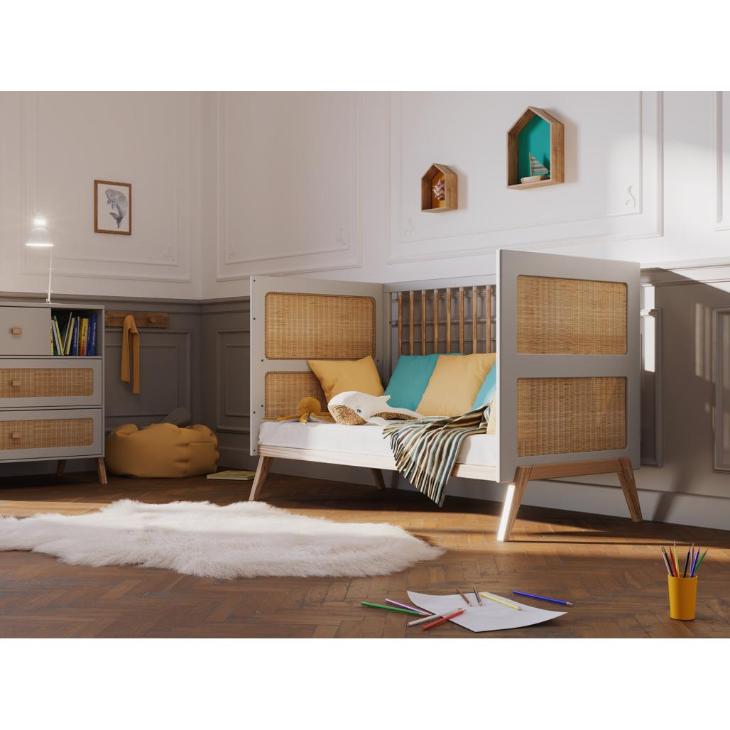 Marelia Multi-Evolutive Bed Rattan 70 x 140 - Moon