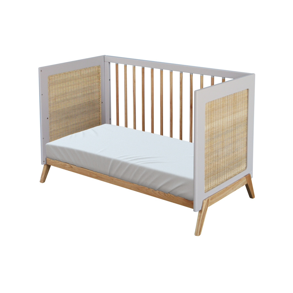 Marelia Evolutive Bed Rattan 60 x 120 - Lune