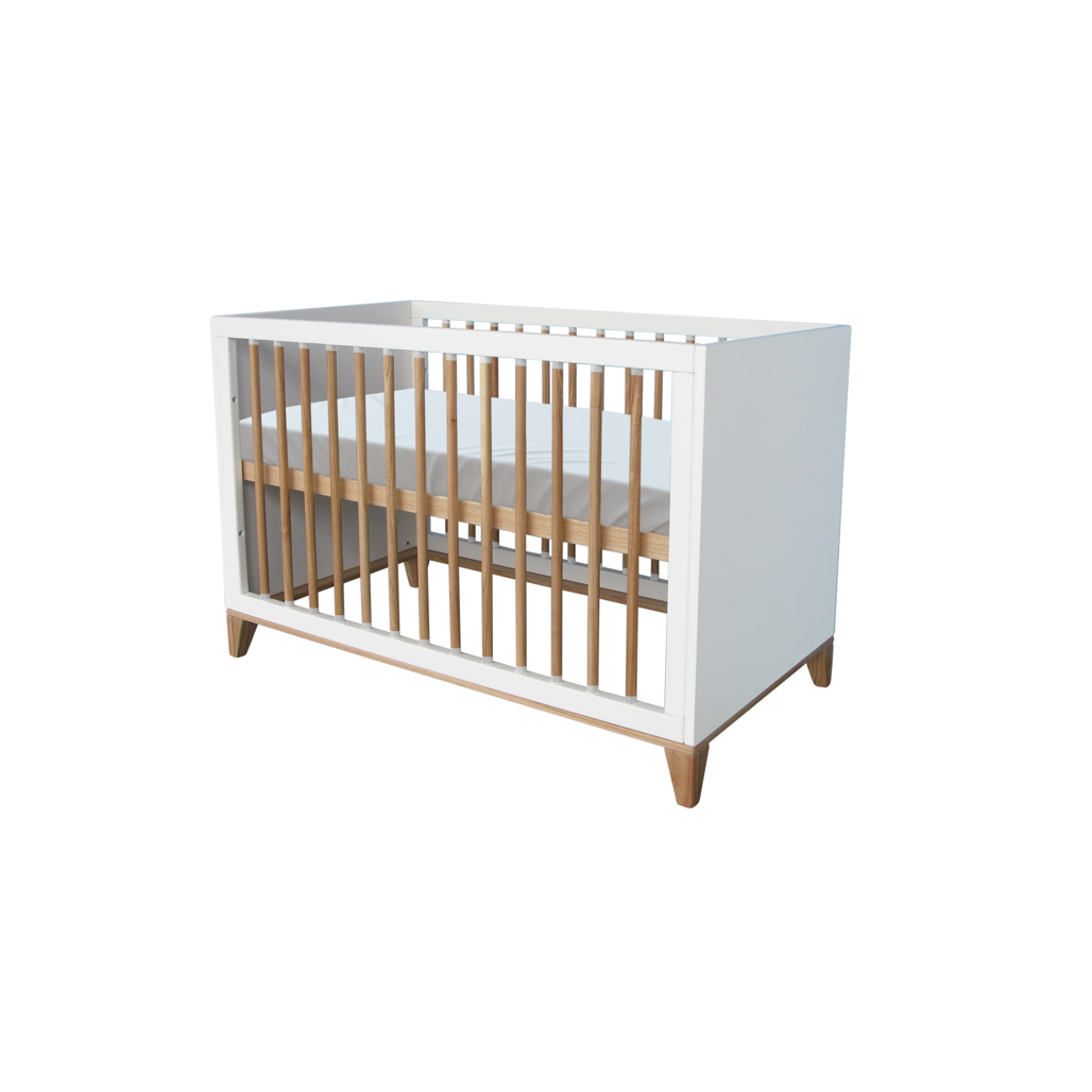 Naia Evolutive Bed rattan 60 x 120 - Neige