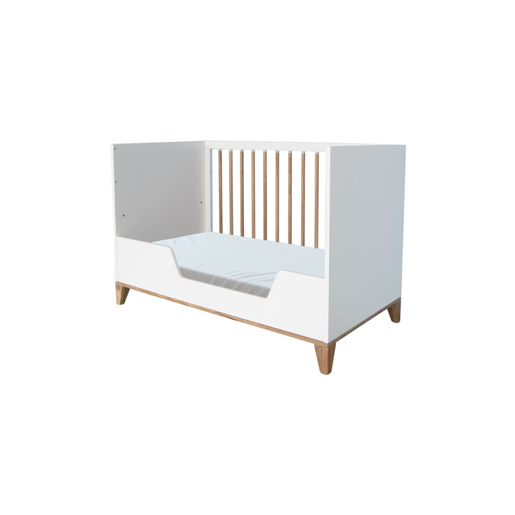 Naia Evolutive Bed rattan 60 x 120 - Neige