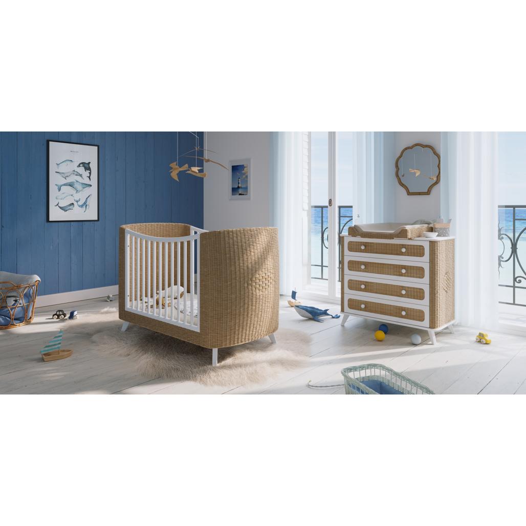 COQUILLAGE Evolutive Bed 70 x 140 - From Crib to Junior Bed