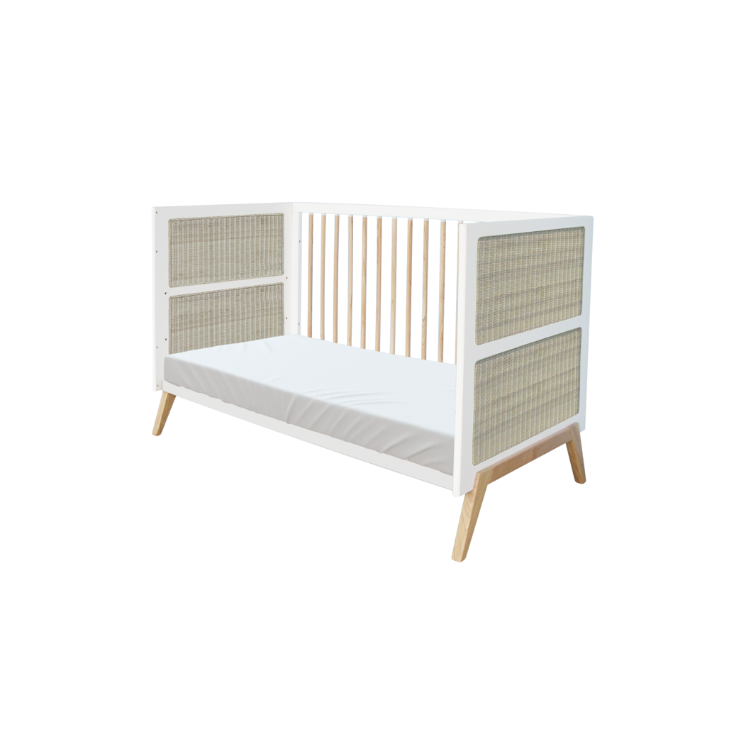 Marelia Multi-Evolutive Bed Rattan 70 x 140 - Neige
