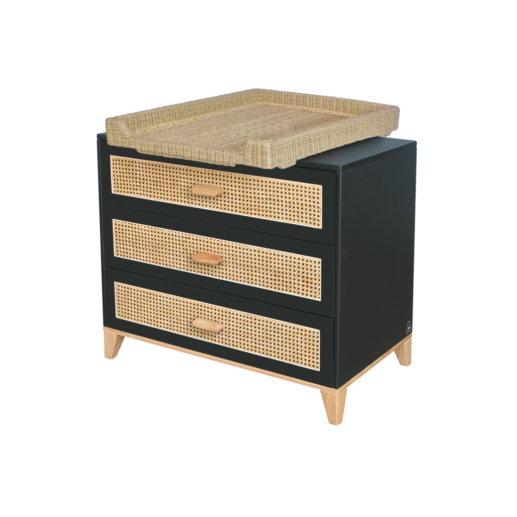 Nami Rattan Chest of Drawer - Onyx